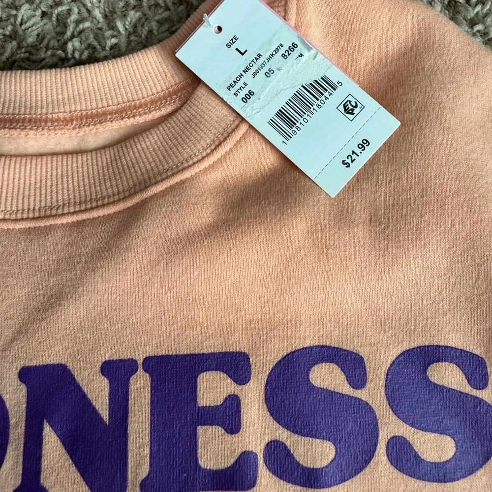 NWT Hello Kitty by Sanrio Graphic Sweatshirt in Peach - Picture 7 of 9